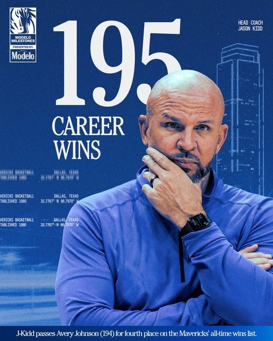 开云-里程碑！基德独行侠生涯第195场胜利 超艾弗里·约翰逊升至第4位